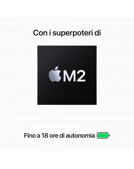 MacBook Air 15'' Apple M2 8-core CPU e 10-core GPU, HD 256GB - Grigio Siderale
