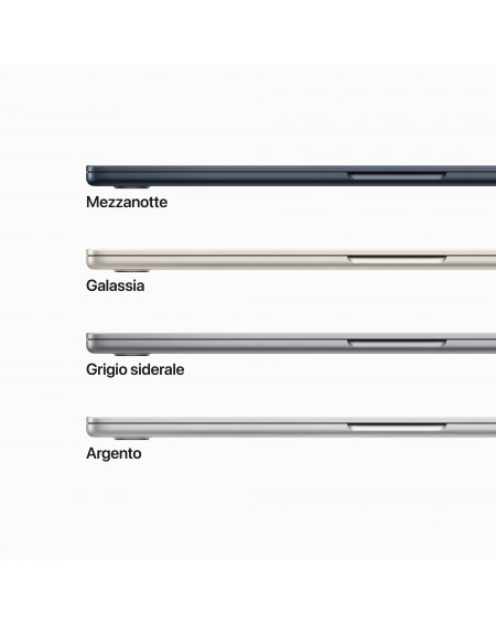 MacBook Air 15'' Apple M2 8-core CPU e 10-core GPU, HD 256GB - Mezzanotte