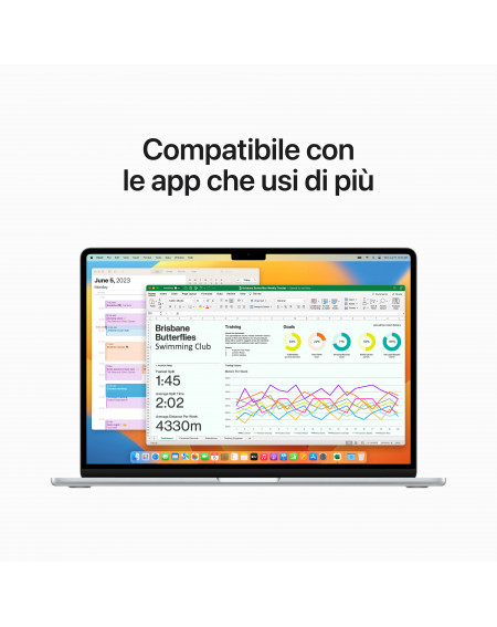 MacBook Air 15'' Apple M2 8-core CPU e 10-core GPU, HD 512GB - Argento