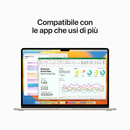 MacBook Air 15'' Apple M2 8-core CPU e 10-core GPU, HD 512GB - Galassia