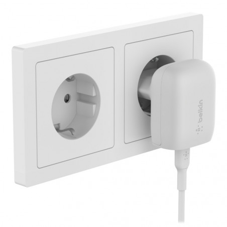 CARICABATTERIE DA PARETE CON PPS PORTA USB-C PD 20W - BIANCO
