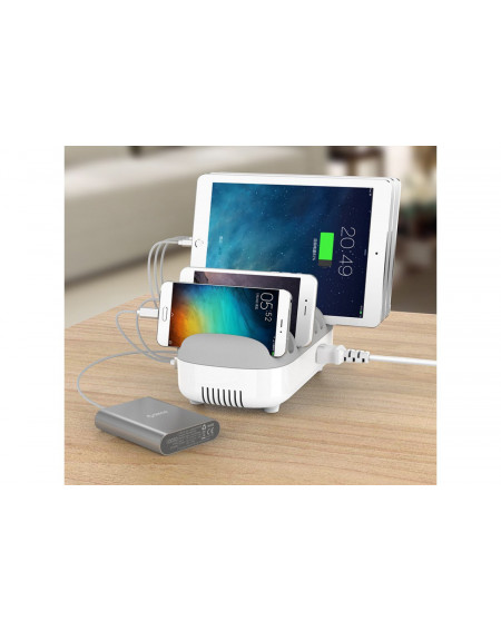 Compulocks Base di ricarica USB a 10 porte bianca - Spina UE