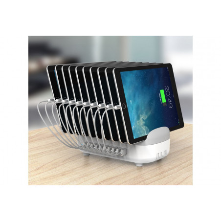 Compulocks Base di ricarica USB a 10 porte bianca - Spina UE
