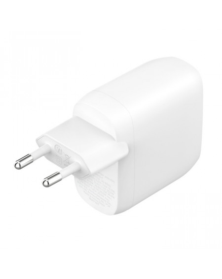 CARICABATTERIE DA PARETE DUAL 30W PORTA USB-C PD 60W - BIANCO