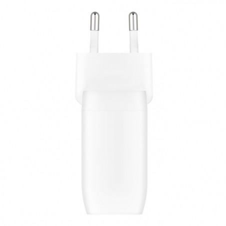 CARICABATTERIE DA PARETE DUAL 30W PORTA USB-C PD 60W - BIANCO