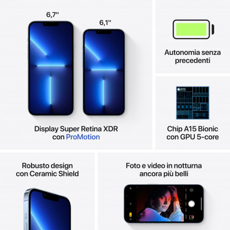 iPhone 13 Pro 128GB Azzurro Sierra - Prodotto riegnerato grado A