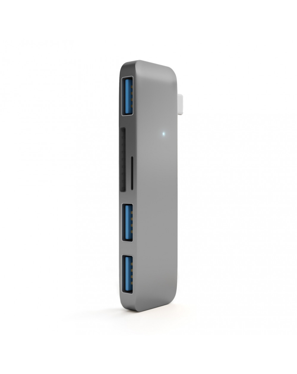 Satechi ST-TCUHM - Hub Tipo-C USB 3.0 2 in 1 per MacBook (3x USB3 1x mSD 1x SD) - SPACE GRAY