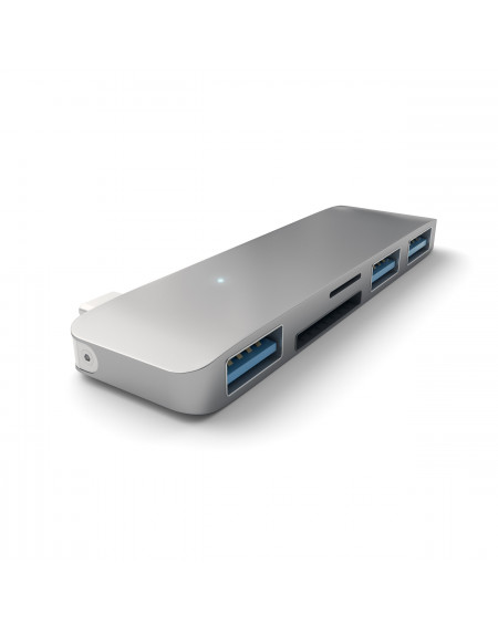 Satechi ST-TCUHM - Hub Tipo-C USB 3.0 2 in 1 per MacBook (3x USB3 1x mSD 1x SD) - SPACE GRAY