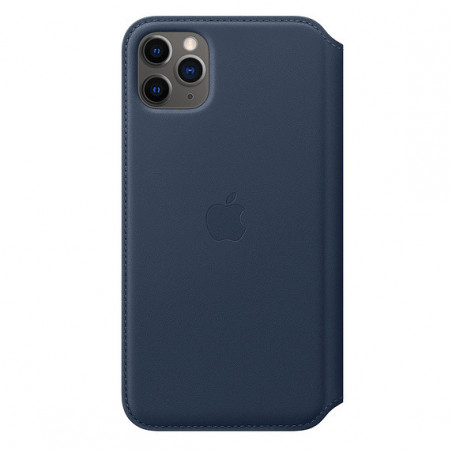 Apple iPhone 11 Pro Max Leather Folio - Deep Sea Blue
