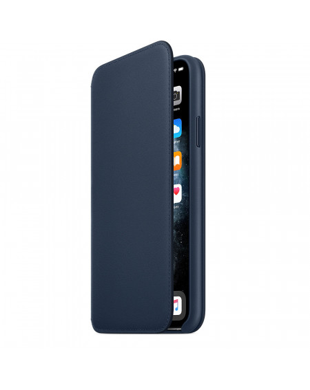 Apple iPhone 11 Pro Max Leather Folio - Deep Sea Blue