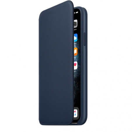Apple iPhone 11 Pro Max Leather Folio - Deep Sea Blue