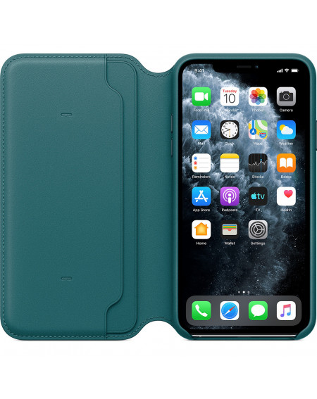 Apple iPhone 11 Pro Max Leather Folio - Peacock