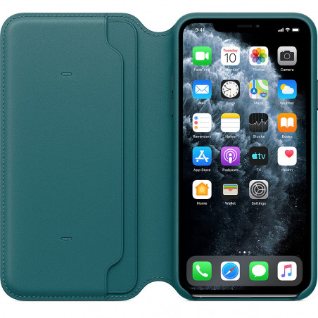 Apple iPhone 11 Pro Max Leather Folio - Peacock
