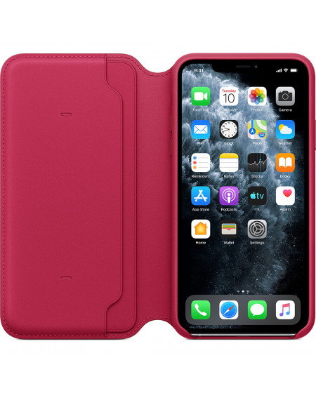 Apple iPhone 11 Pro Max Leather Folio - Raspberry