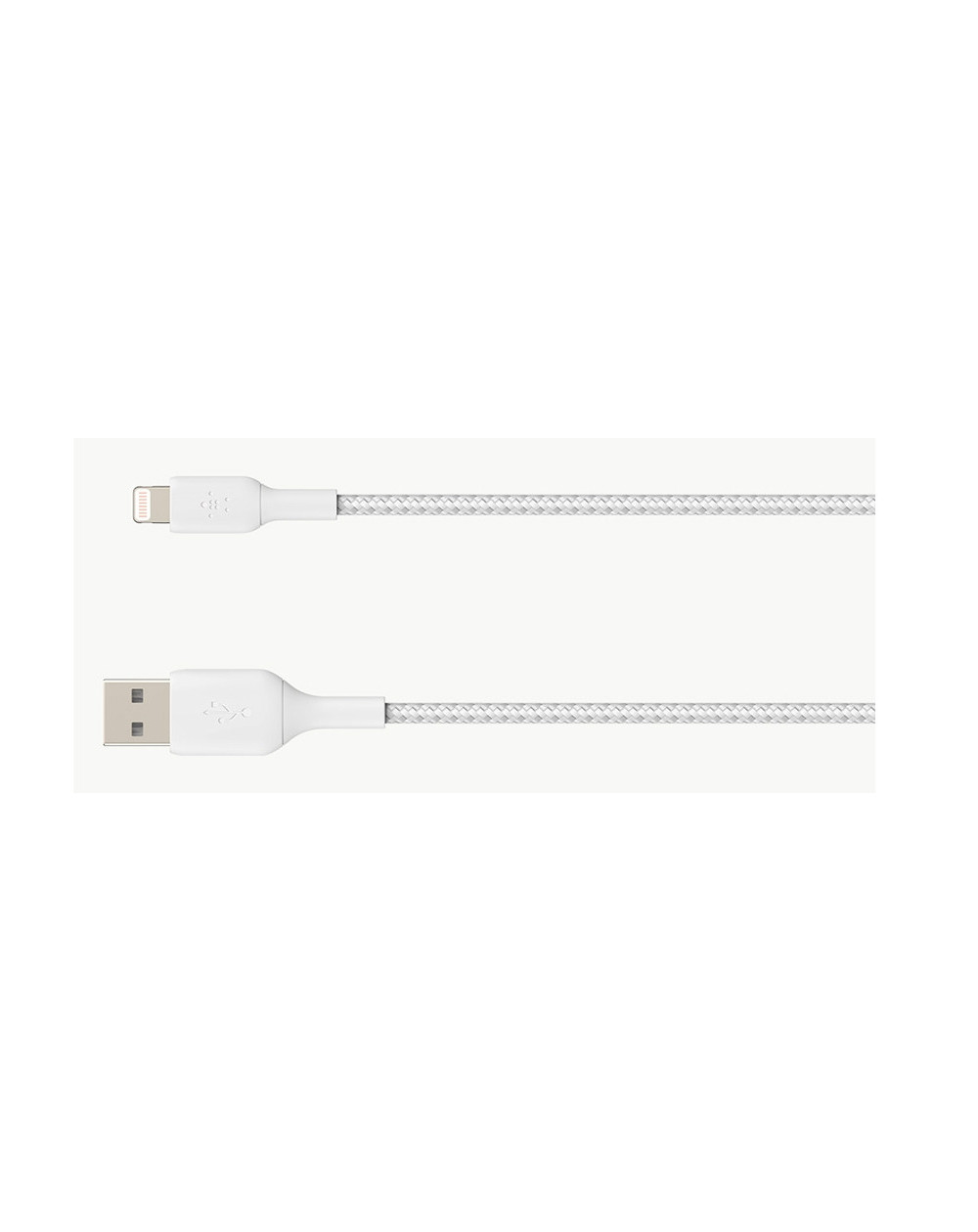 BRAIDED CABLE USB-A TO LIGHTNING 1M - WHITE