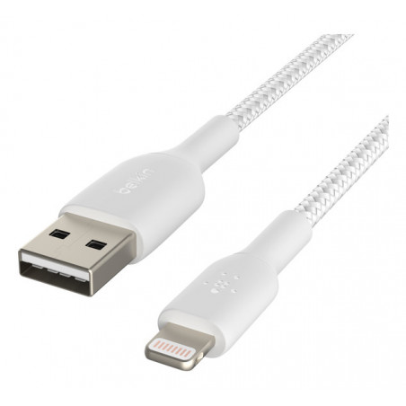 CAVO INTRECCIATO DA USB-A A LIGHTNING 2M - BIANCO