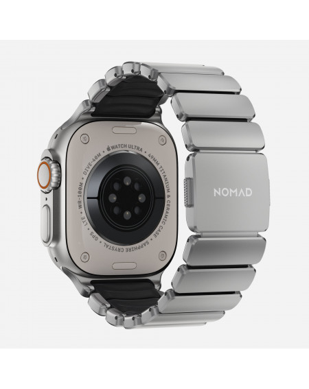 Cinturino AppleWatch Stratos Band - 49mm - Natural Titanium - Black FKM