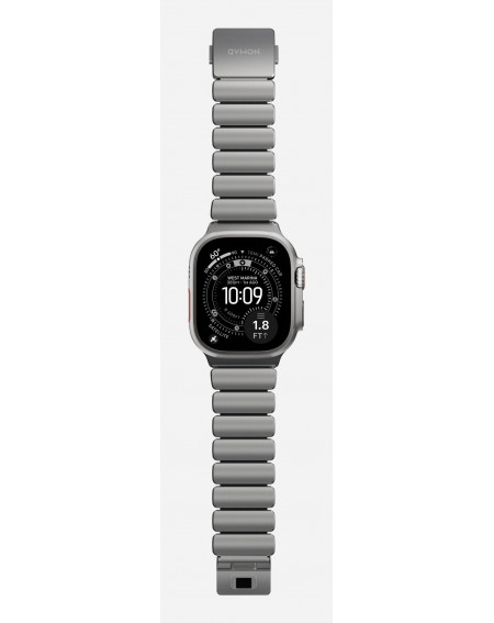 Cinturino AppleWatch Stratos Band - 49mm - Natural Titanium - Black FKM