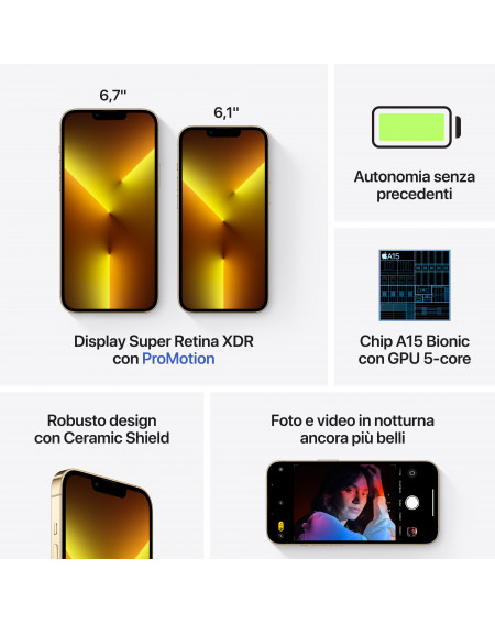 iPhone 13 Pro Max 128GB Oro - Prodotto rigenerato grado B Plus