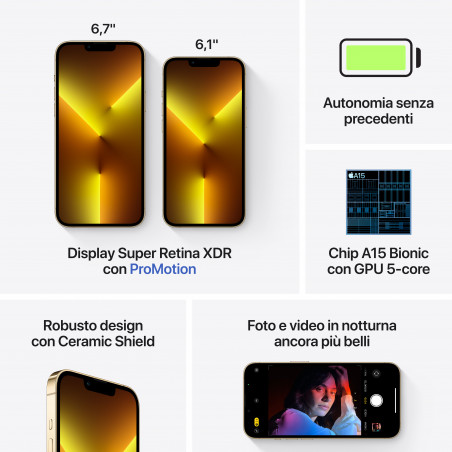 iPhone 13 Pro 128GB Oro - Prodotto rigenerato grado B Plus