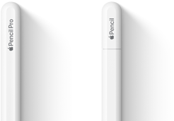Apple Pencil Pro e Apple Pencil (USB-C) affiancate